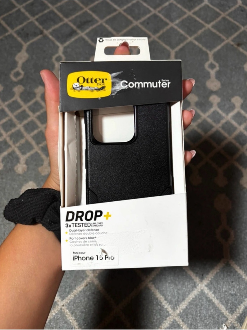 OtterBox Commuter Series Black Drop+ Case for iPhone 15 Pro